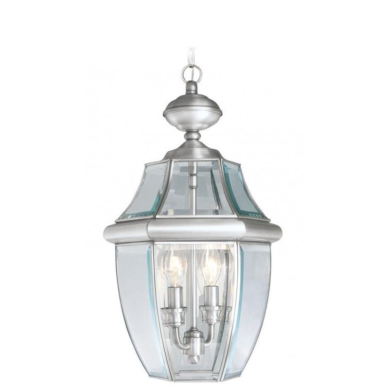 Livex Lighting Monterey 2 Light Outdoor Chain Hang in Brushed Nickel