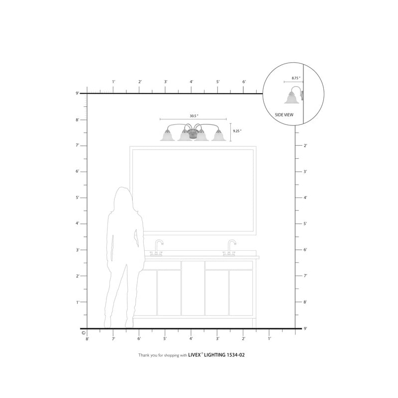 Livex Lighting Edgemont Bath Light in Polished Brass