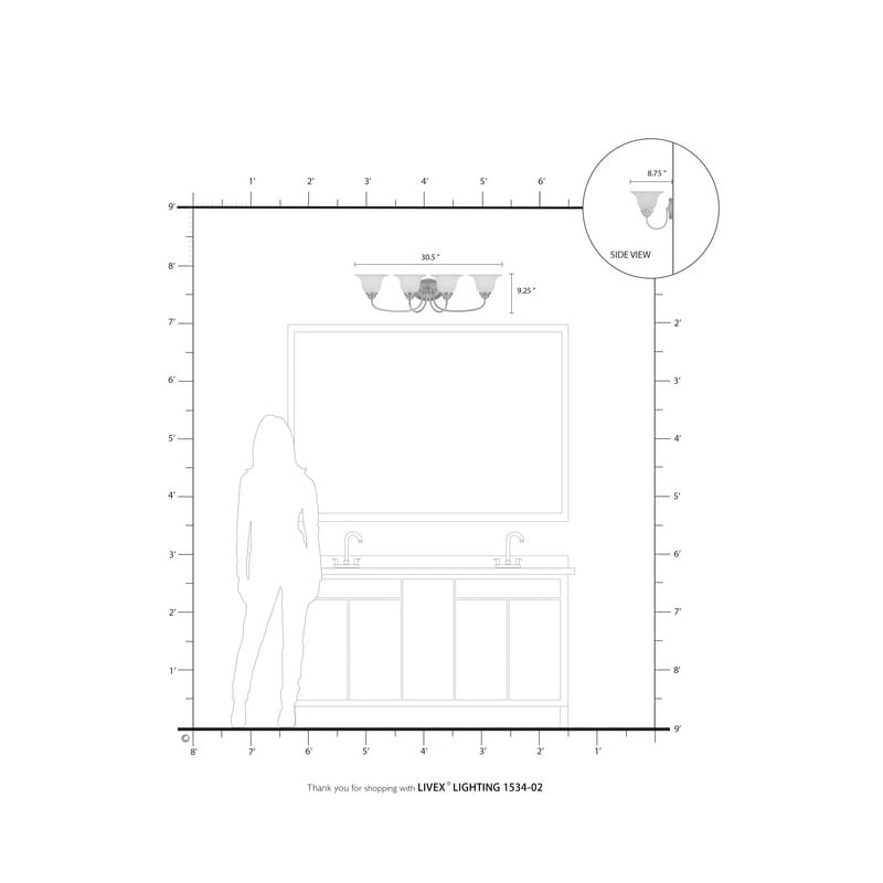 Livex Lighting Edgemont Bath Light in Polished Brass