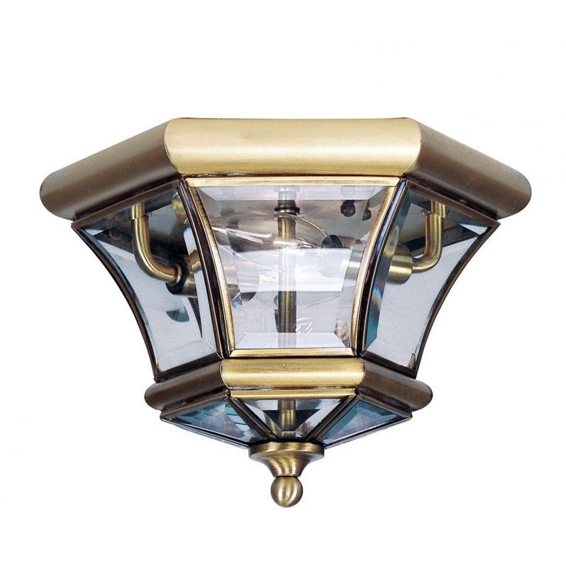 Livex Lighting Monterey Ceiling Mount in Antique Brass