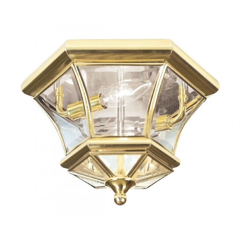 Livex Lighting Monterey Ceiling Mount in Polished Brass