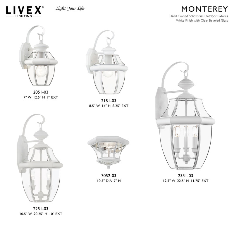 Livex Lighting Monterey 2 Light White Ceiling Mount