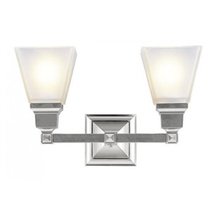 livex lighting mission 2 bath light in brushed nickel