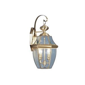 Livex Lighting Monterey 2 Light Outdoor Wall Lantern in Antique Brass