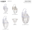 Livex Lighting Monterey 2-Light Brass Outdoor Wall Lantern in White