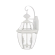 Livex Lighting Monterey 2-Light Brass Outdoor Wall Lantern in White