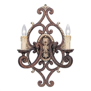 Livex Lighting Seville Wall Sconce in Bronze with Gilded Accents in Multi Color
