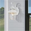 Livex Lighting Monterey 1-Light 60W Brass Outdoor Wall Lantern in White