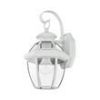 Livex Lighting Monterey 1-Light 60W Brass Outdoor Wall Lantern in White