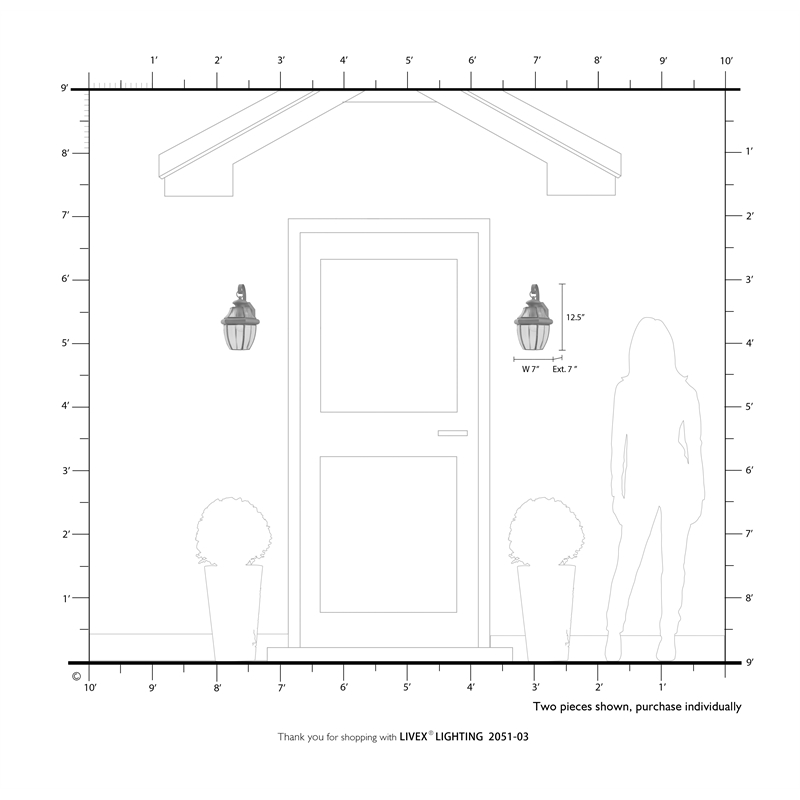Livex Lighting Monterey 1-Light 60W Brass Outdoor Wall Lantern in White