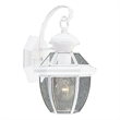 Livex Lighting Monterey 1-Light 60W Brass Outdoor Wall Lantern in White