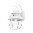 Livex Lighting Monterey 1-Light 100W Brass Outdoor Wall Lantern in White