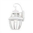 Livex Lighting Monterey 1-Light 100W Brass Outdoor Wall Lantern in White