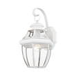 Livex Lighting Monterey 1-Light 100W Brass Outdoor Wall Lantern in White