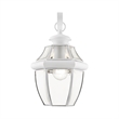 Livex Lighting Monterey 1-Light 100W Brass Outdoor Wall Lantern in White
