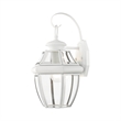 Livex Lighting Monterey 1-Light 100W Brass Outdoor Wall Lantern in White