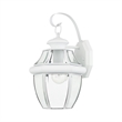 Livex Lighting Monterey 1-Light 100W Brass Outdoor Wall Lantern in White