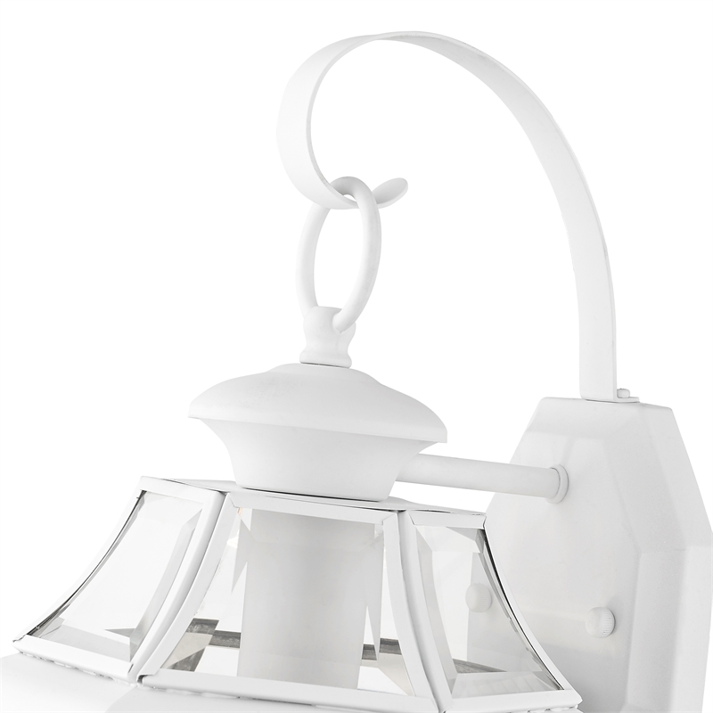 Livex Lighting Monterey 1-Light 100W Brass Outdoor Wall Lantern in White