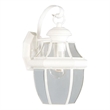 Livex Lighting Monterey 1-Light 100W Brass Outdoor Wall Lantern in White