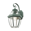 Livex Lighting Monterey 1-Light 100W Brass Outdoor Wall Lantern in Green
