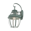 Livex Lighting Monterey 1-Light 100W Brass Outdoor Wall Lantern in Green