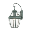 Livex Lighting Monterey 1-Light 100W Brass Outdoor Wall Lantern in Green