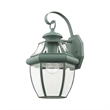 Livex Lighting Monterey 1-Light 100W Brass Outdoor Wall Lantern in Green