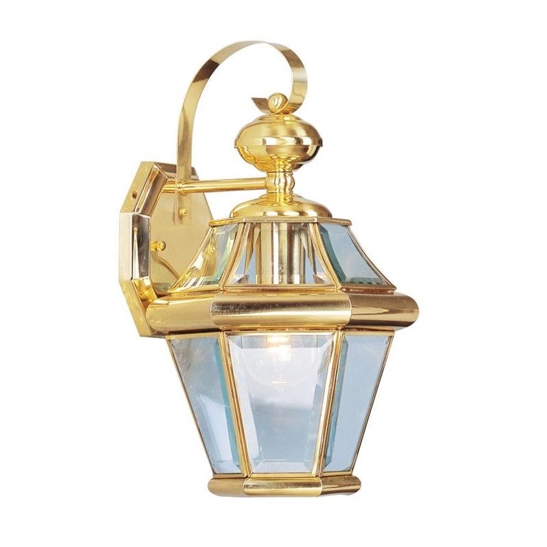 Livex Lighting Georgetown Outdoor Wall Lantern in Polished Brass