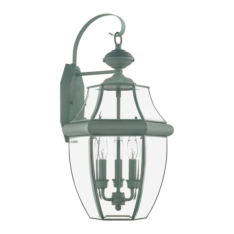 Livex Lighting Monterey 3 Light Verdigris Outdoor Wall Lantern