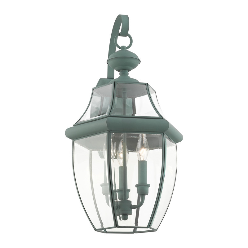 Livex Lighting Monterey 3 Light Verdigris Outdoor Wall Lantern