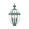 Livex Lighting Monterey 3 Light Verdigris Outdoor Post Top Lantern