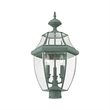 Livex Lighting Monterey 3 Light Verdigris Outdoor Post Top Lantern