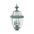 Livex Lighting Monterey 3 Light Verdigris Outdoor Post Top Lantern
