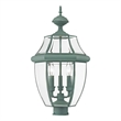 Livex Lighting Monterey 3 Light Verdigris Outdoor Post Top Lantern