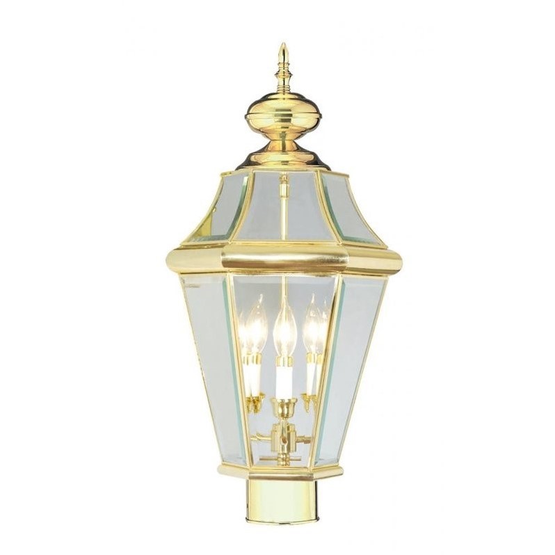 Livex Lighting Georgetown Outdoor Post Head in Polished Brass