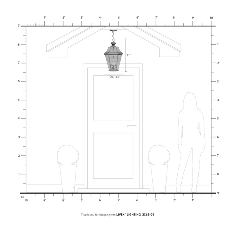Livex Lighting Georgetown 3 Light Black Outdoor Lantern
