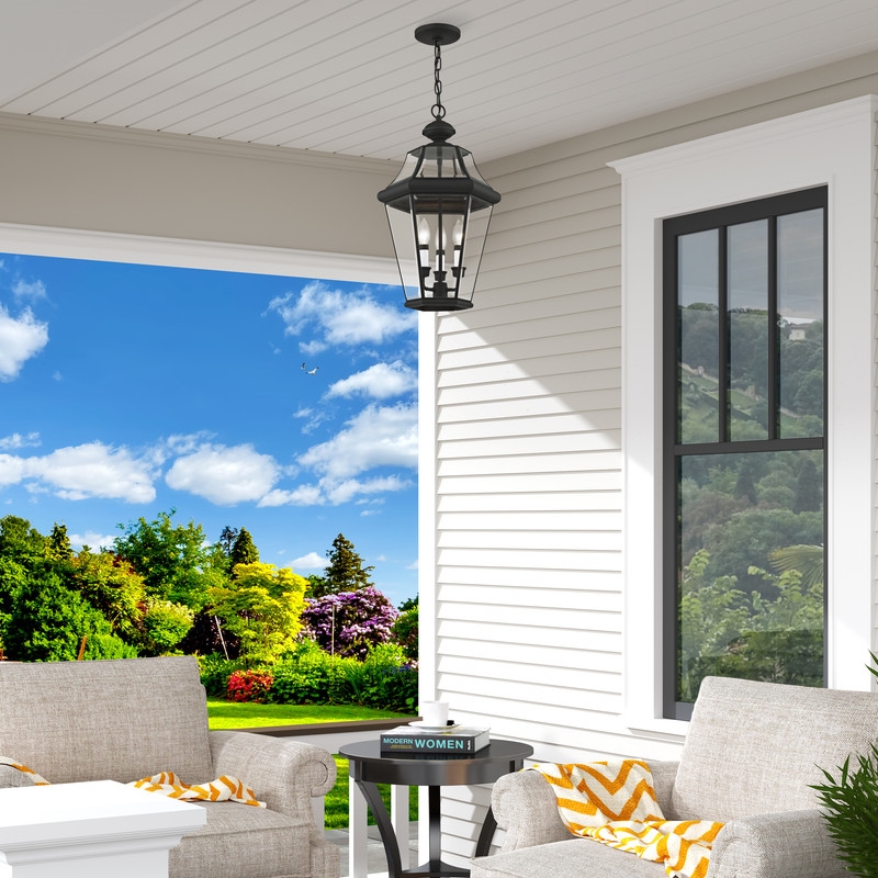 Livex Lighting Georgetown 3 Light Black Outdoor Lantern