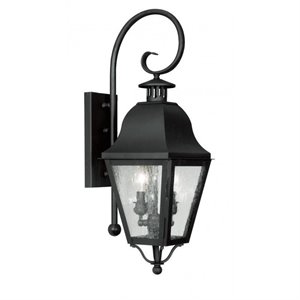 Livex Lighting Amwell 2 Light Outdoor Wall Lantern in Black