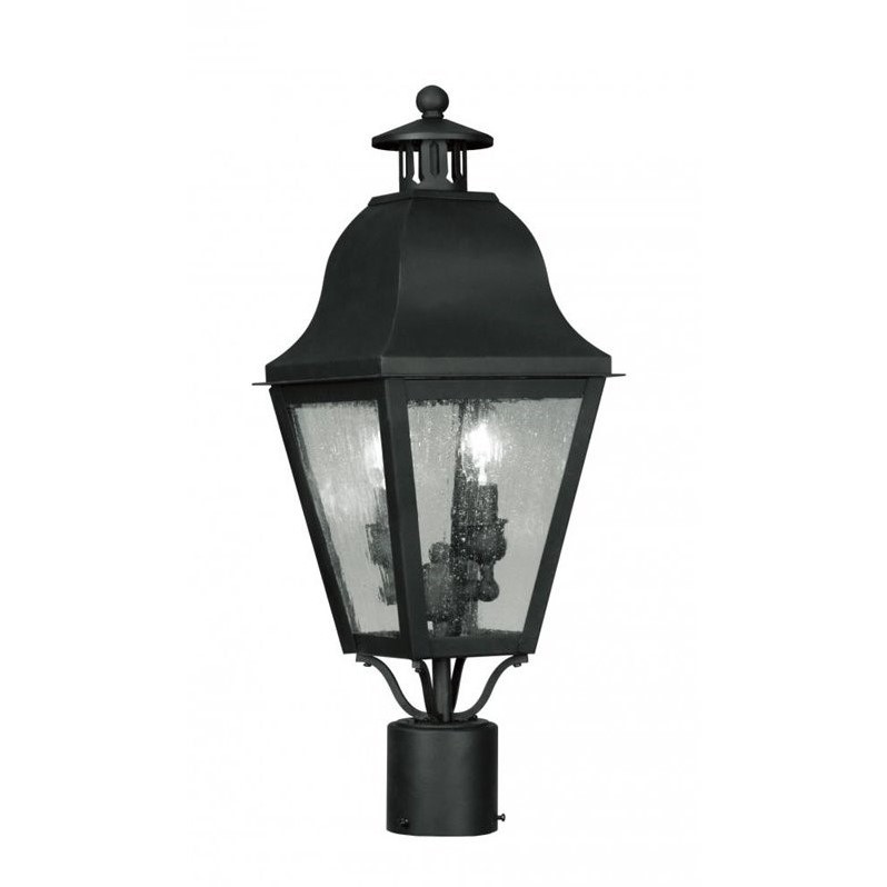 Livex Lighting Amwell 2 Light Outdoor Post Head in Black