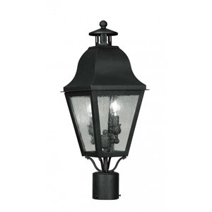 Livex Lighting Amwell 2 Light Outdoor Post Head in Black