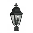 Livex Lighting Amwell 2 Light Outdoor Post Head in Black