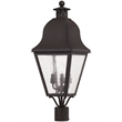 Livex Lighting Amwell 3 Light Bronze Outdoor Post Top Lantern