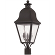 Livex Lighting Amwell 3 Light Bronze Outdoor Post Top Lantern