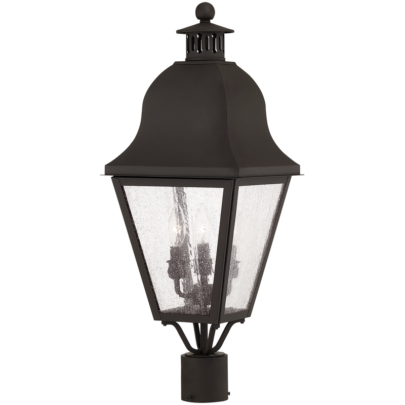 Livex Lighting Amwell 3 Light Bronze Outdoor Post Top Lantern