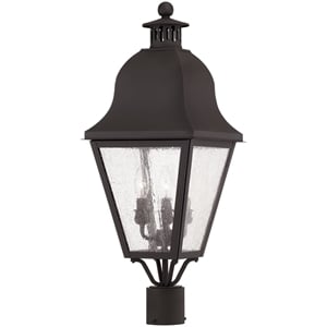 Livex Lighting Amwell 3 Light Bronze Outdoor Post Top Lantern
