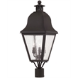 Livex Lighting Amwell 3 Light Bronze Outdoor Post Top Lantern