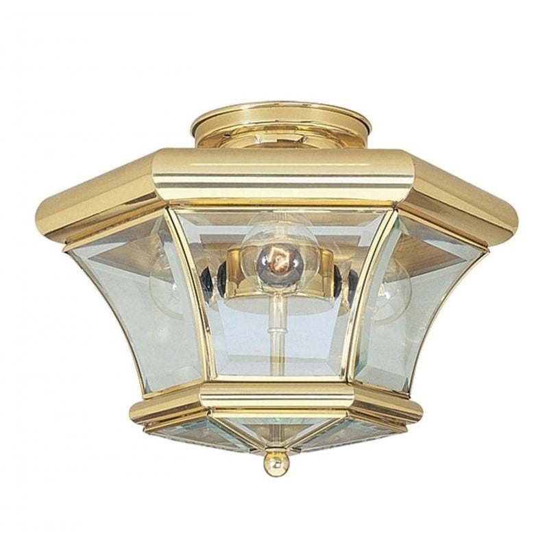 Livex Lighting Monterey Ceiling Mount in Polished Brass
