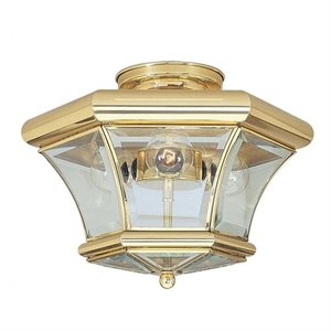 Livex Lighting Monterey Ceiling Mount in Polished Brass