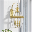 Livex Lighting Monterey 3-Light Brass Outdoor Wall Lantern in Polished Brass