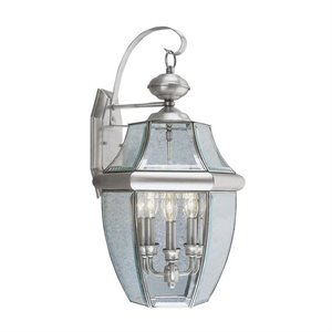 Livex Lighting Monterey Outdoor Wall Lantern in Brushed Nickel